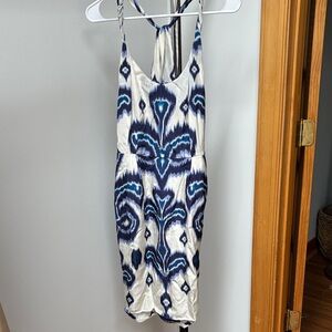 Banana Republic Ikat Dress in Blue and Cream